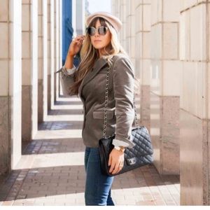 J. Crew • Signature Velvet Blazer in Warm Grey